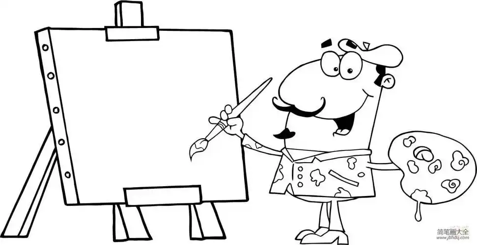 人物卡通画法 画家_大人简笔画-简笔画大全