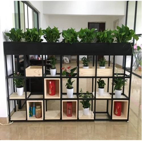 铁艺屏风隔断花架餐厅落地绿萝花盆架酒店隔断墙咖啡店栅栏置物架