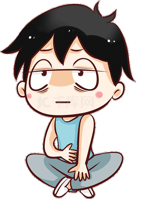 卡通肚子饿了咕噜男孩表情包动图gif