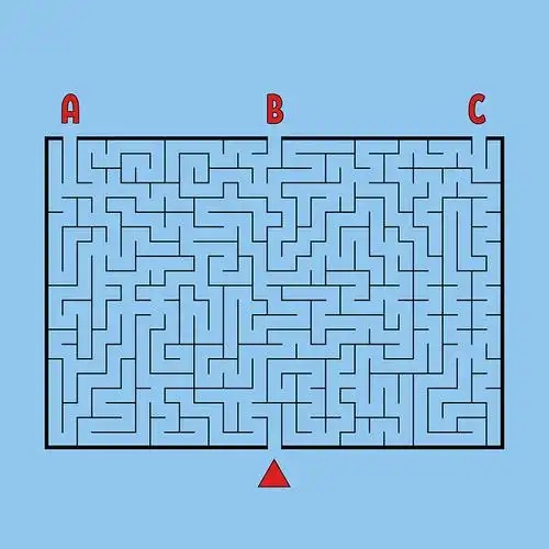 一个有入口和出口a的方形迷宫