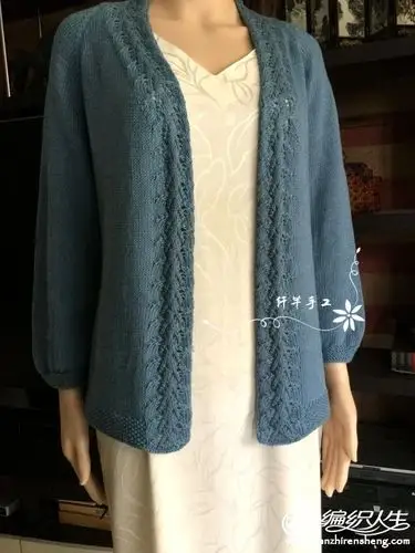 云朵从领口往下织女士棒针开衫-编织教程-编织人生