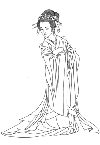 线稿 582800 竖版 竖屏简笔画 手绘 线稿 567503人物笔画简笔古代女子