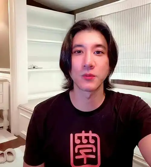 这张脸蛋让人想起2001年他的《唯一》专辑封面,当时的王力宏25岁,长发