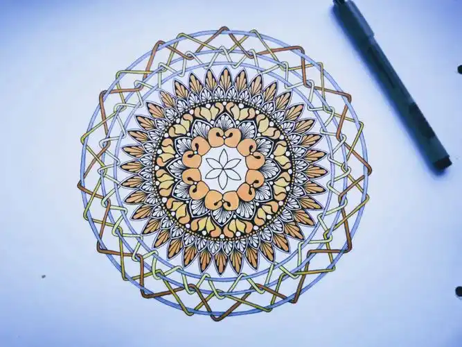 第115张禅绕画曼陀罗上色