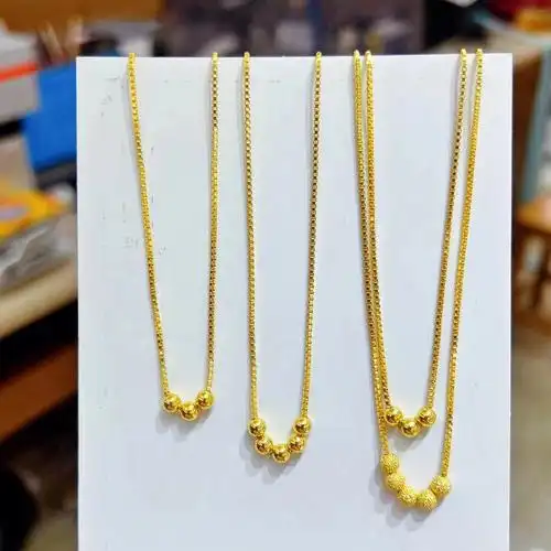 足金999盒仔间珠项链