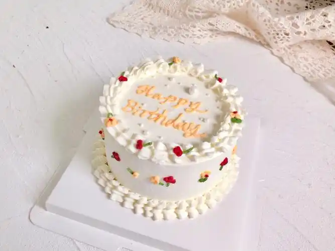 4寸小碎花ins复古蛋糕手绘蛋糕