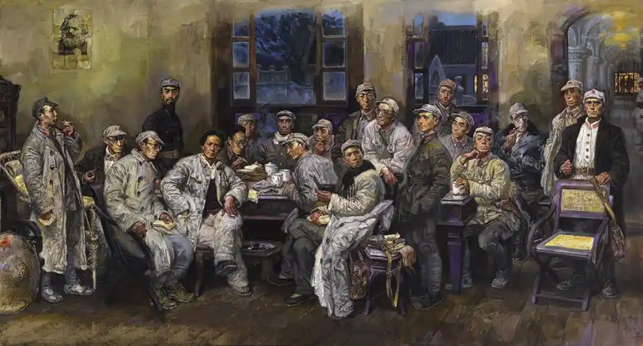 遵义会议(油画)  270×500厘米  沈尧伊
