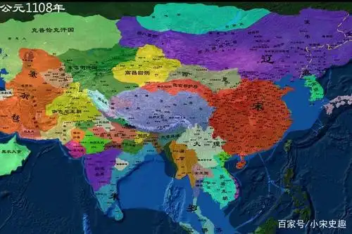 宋朝极盛时期的疆域,公元1108年.
