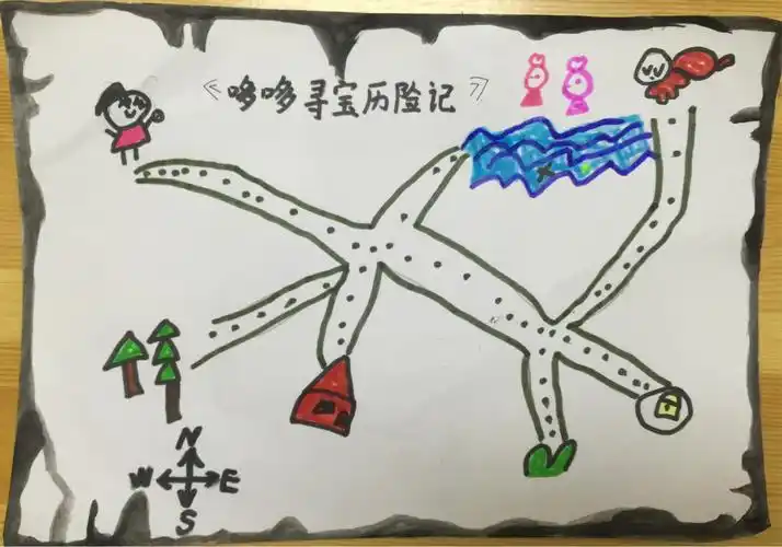 金羽沫的探险地图画的整洁清晰,一目了然,还有指南针呢.