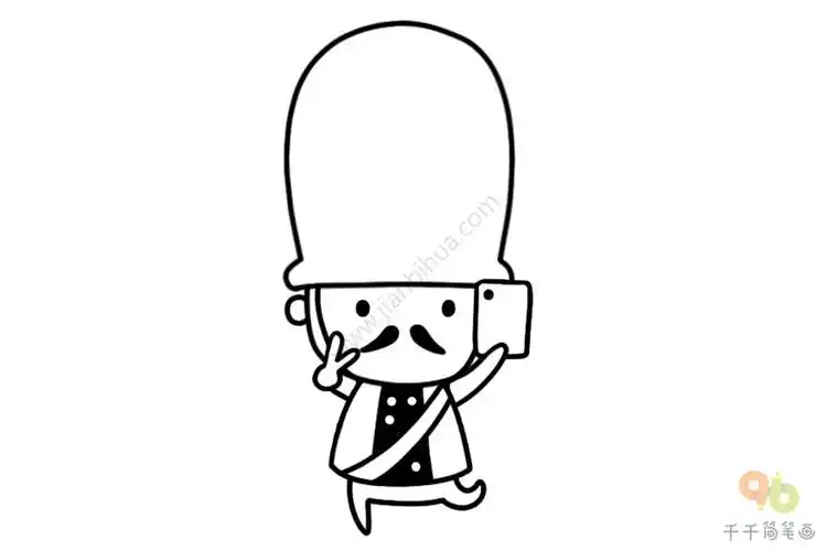 q版英国皇家卫队士兵手账简笔画