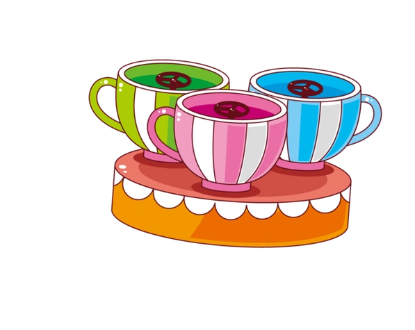 游乐园旋转咖啡杯简笔画