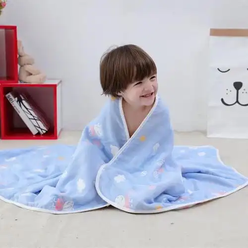 婴幼儿春夏秋冬浴巾纯棉新生儿洗澡巾儿童大毛巾柔软吸水纱布盖毯