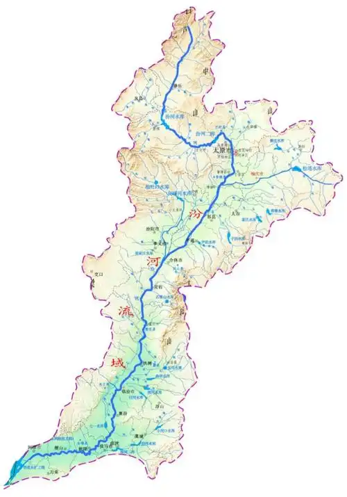 山脉(太行山,吕梁山)紧紧夹峙,来自两山的流水在中间地带汇聚成了汾河