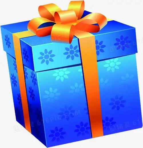 卡通蓝色礼品盒