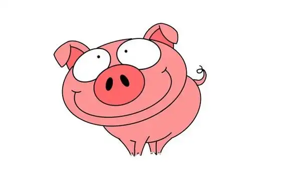 粉色卡通猪简笔画怎么画粉色卡通猪简笔画步骤教程