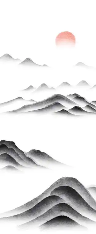 水墨山水风景插画图片下载