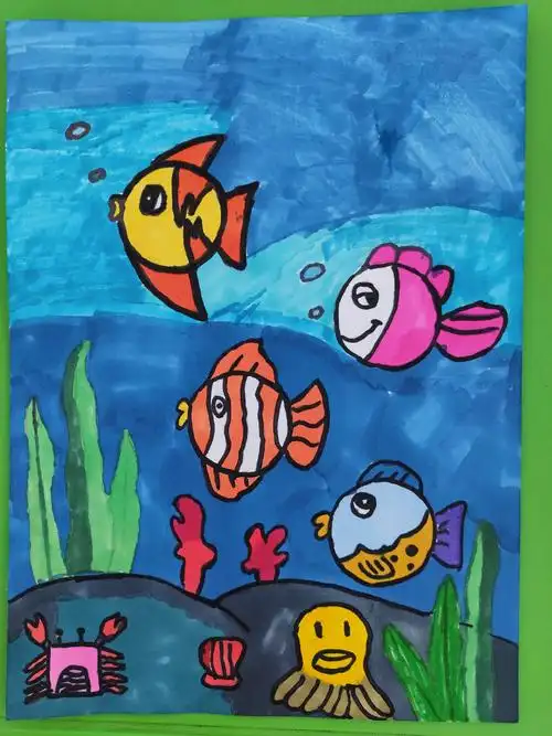 龙塘中心幼儿园海洋主题绘画手工作品展