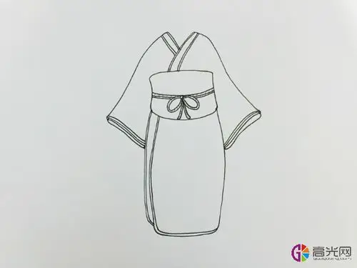 樱花和服简笔画