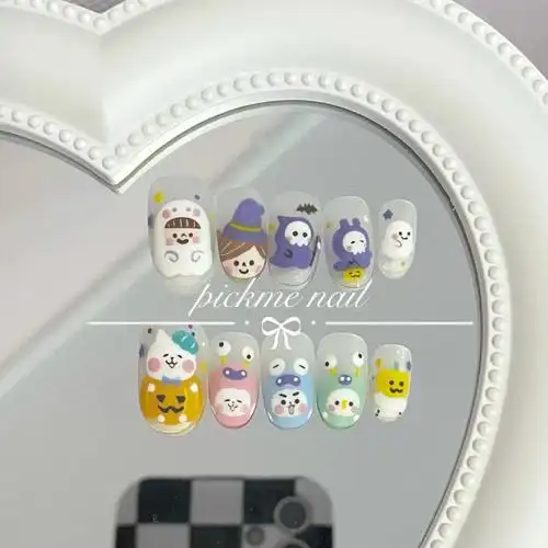 misspinknail#卡娜赫拉  #穿戴甲片  #手绘美甲  #定制穿戴甲  #可爱