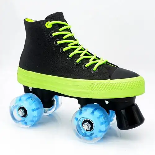 男女四轮闪光旱冰鞋双排轮成年轮滑鞋初学者成人代步滑冰鞋溜冰鞋