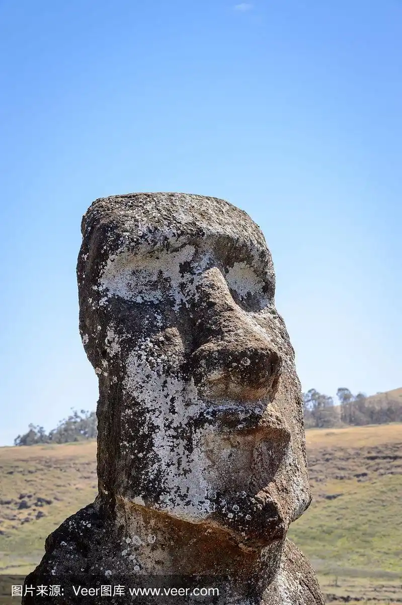 南美洲智利复活节岛拉帕努伊岛的摩埃石像