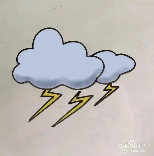 怎么画闪电云简笔画闪电和云的简单画法