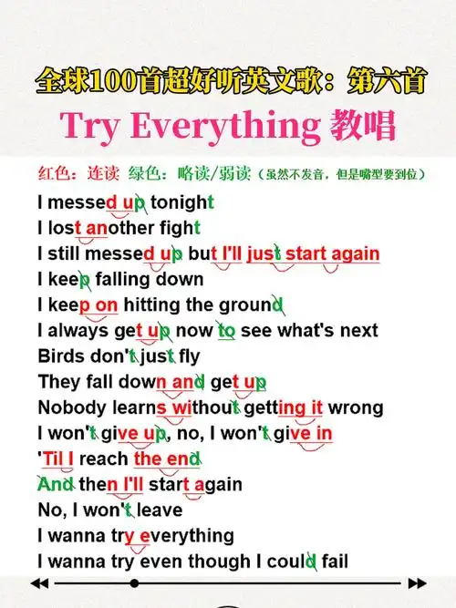 动感的疯狂动物城主题曲tryeverything教唱