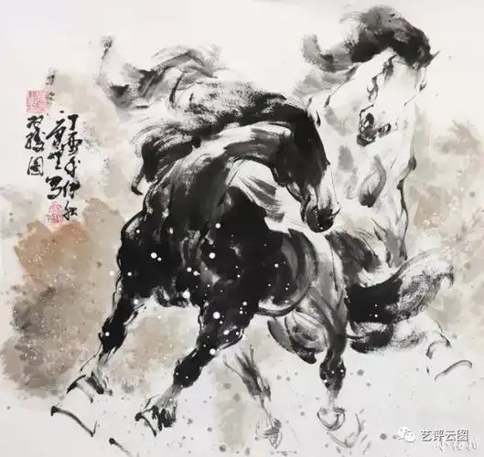 《骏马图》作品尺寸:138x65cm唐煌,毕业于云南艺术学院美术系.