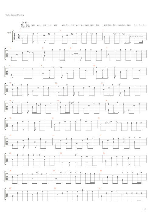 love is gone(简单谱)吉他谱