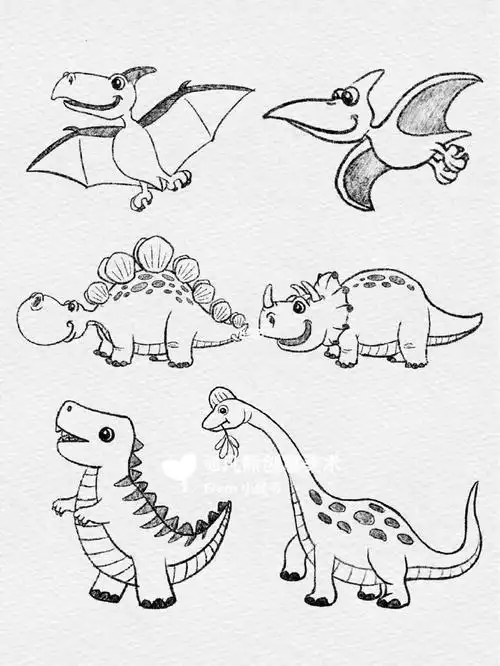 儿童简笔画画恐龙作品