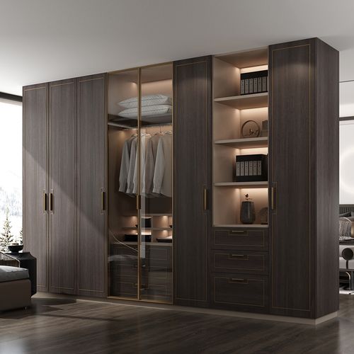百得胜卧室衣柜现代轻奢衣帽间一体整体组合定做全屋定制家具套餐