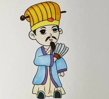 诸葛亮简笔画怎么画步骤教程