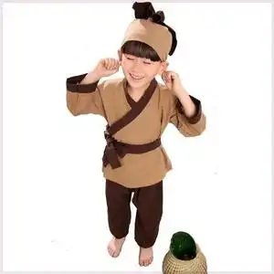 幼儿童古装汉服男童男孩小孩古代农民渔民鱼夫船夫家丁表演出服