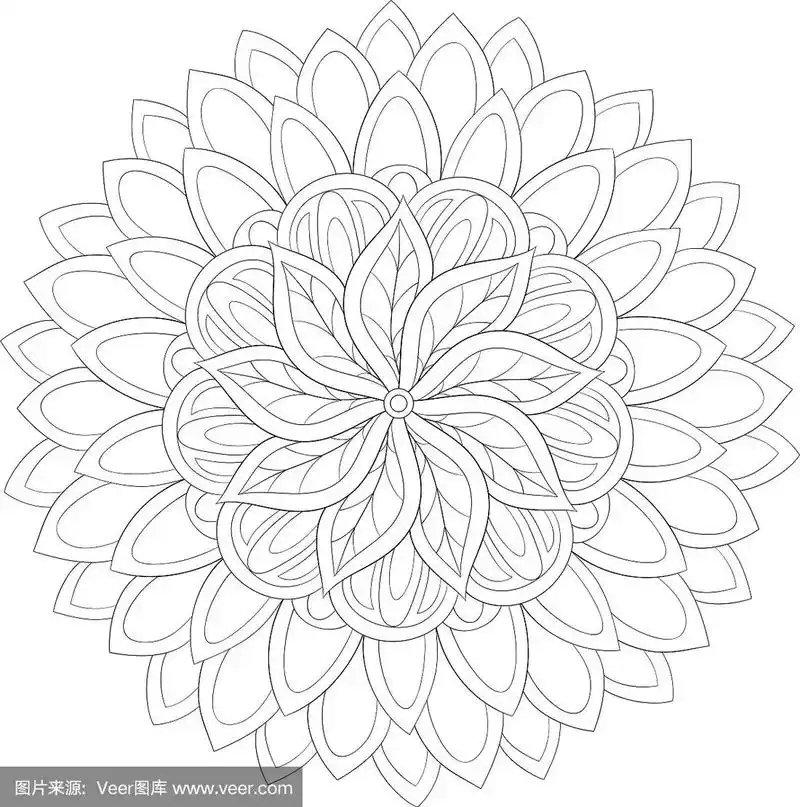成人涂色书册一幅禅宗曼陀罗图像