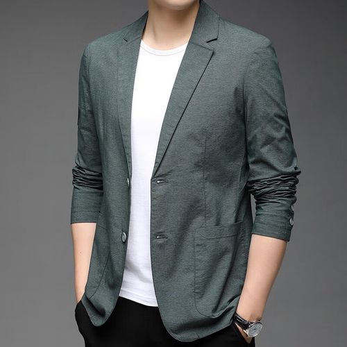 incofan轻奢高端品牌西服男春秋男士百搭男款商务休闲西装上衣外套 兰