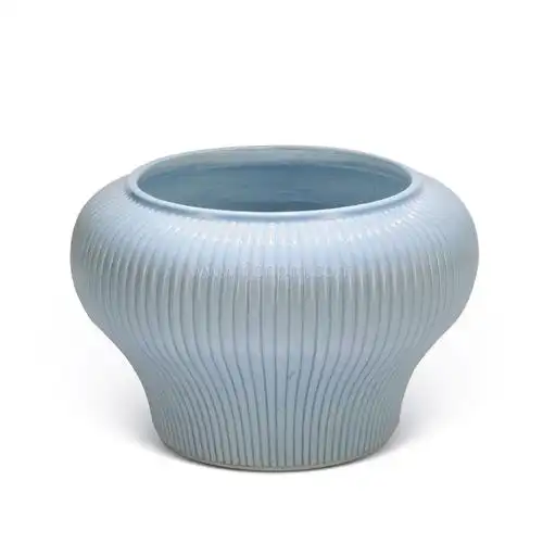 仿清康熙 天青釉柳条纹缸