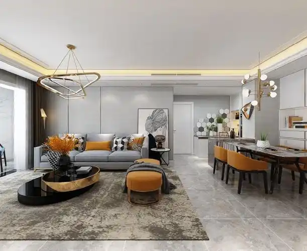 109㎡现代简约三居装修案例_效果图_土巴兔装修网