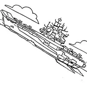 航空母舰简笔画 库兹涅佐夫号航空母舰简笔画图片,图片,简笔画-学笔画