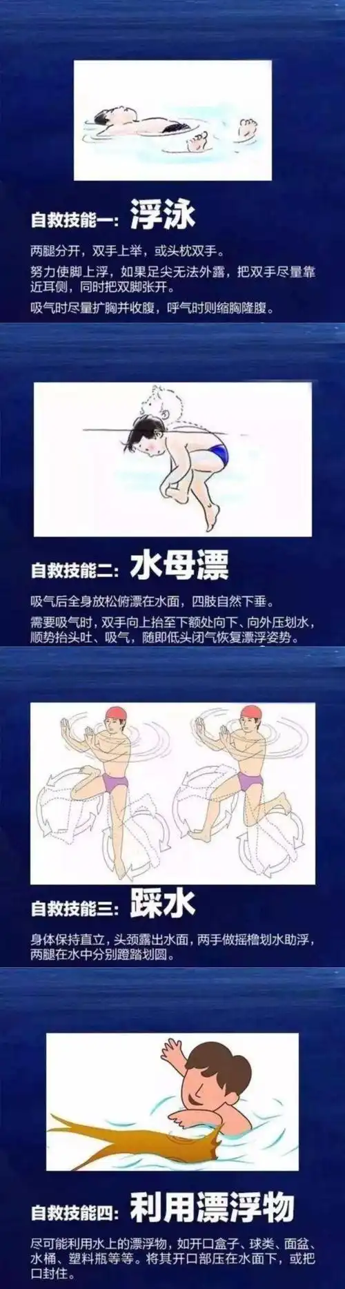 溺水自救方法