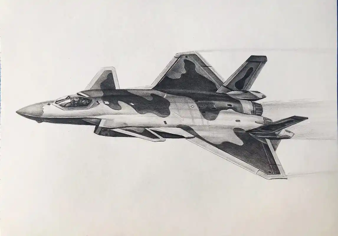 歼20素描.国之大器-中国空军歼20 #中国战机  #歼20 - 抖音