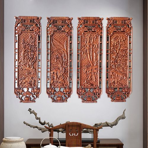 东阳木雕挂落玄关门头装饰 中式装修背景墙镂空雕刻 过道垭口门楣