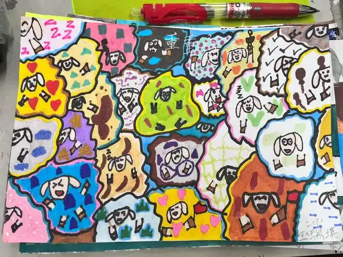 二年级的孩子完成作业都认真仔细一个班优秀的作业20张#小学美术#儿童