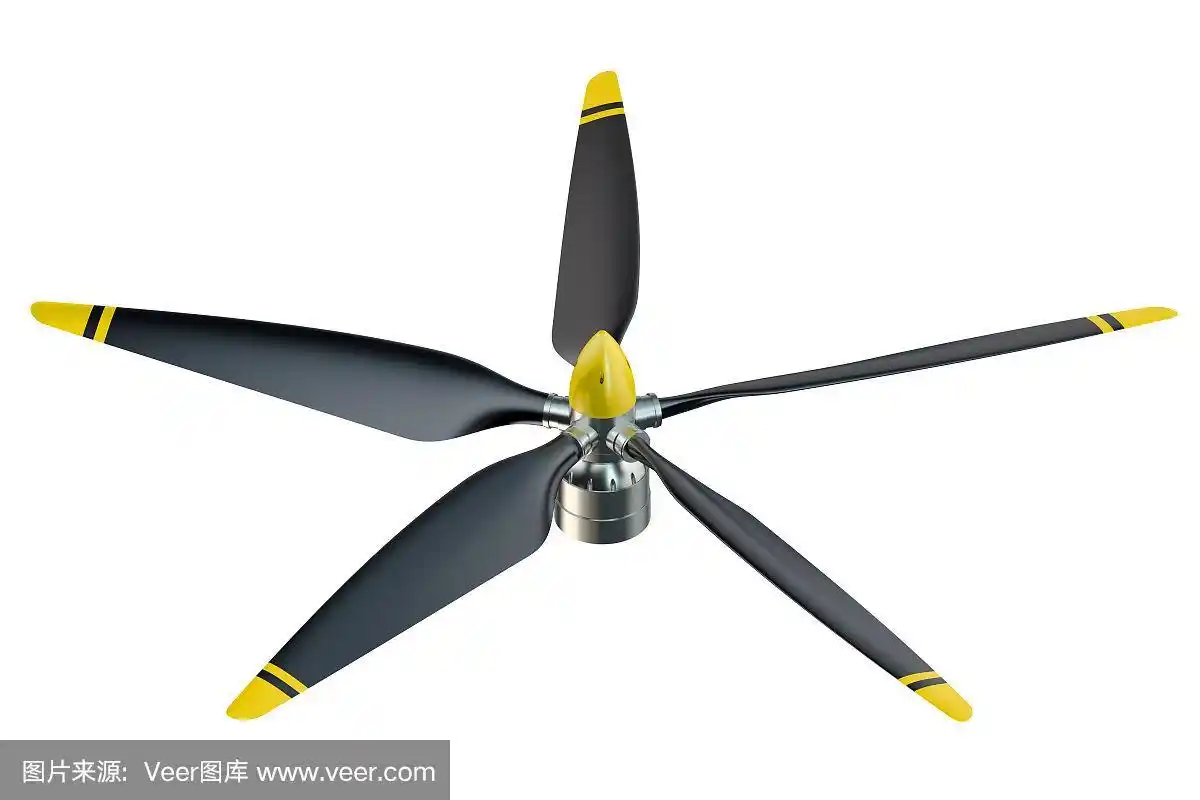 有5个叶片的飞机螺旋桨