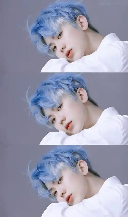 蓝发绝美给大噶洗洗眼睛邀请没见过帅哥的丑脖子粉丝一起欣赏#蔡徐坤