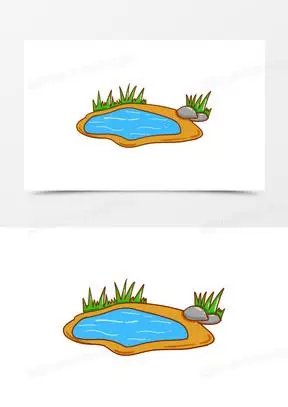 卡通手绘水坑元素