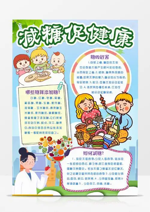 模版_三减三健之减糖小报手抄报word模版模板下载_图客巴巴