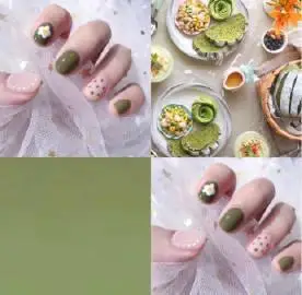 种草喵小妹:       清新到骨子里的夏日果~绿牛油果美甲