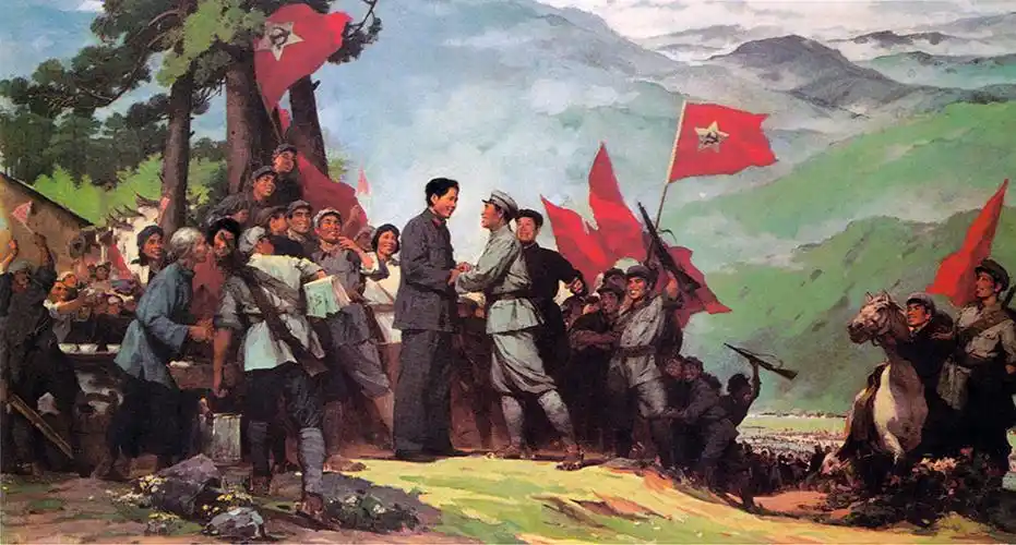 油画《井冈山会师》