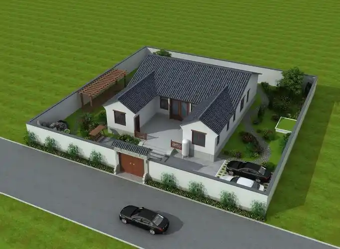 中式一层别墅设计图"