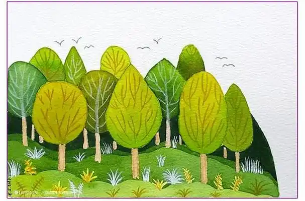 大自然绘画儿童画:简单纯净的自然童画(13)